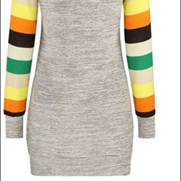 OUGES Women's Long Sleeve Round Neck Patchwork top - Picture 3 of 4